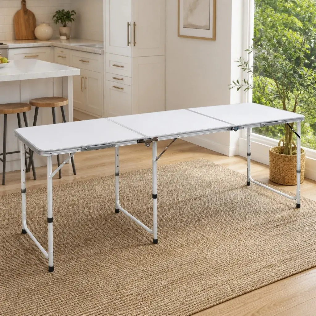 Foldable Camping Table Height Adjustable Portable Picnic Garden Outdoor
