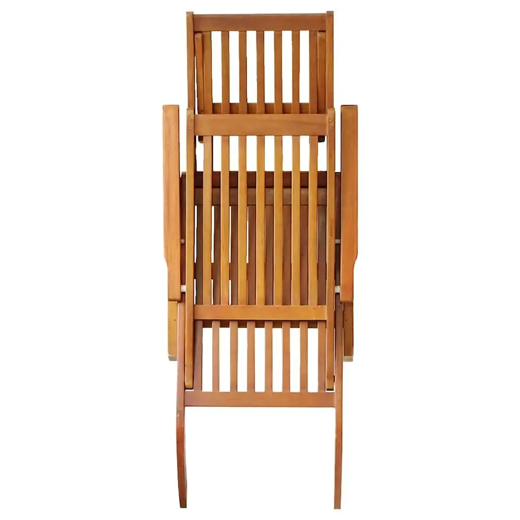 Outdoor Sun Lounger Deck Chair with Footrest 5-Position Acacia Wood Garden