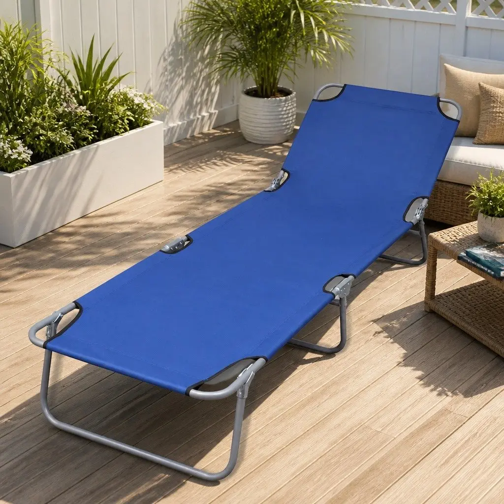 Folding Lounger with Adjustable Backrest