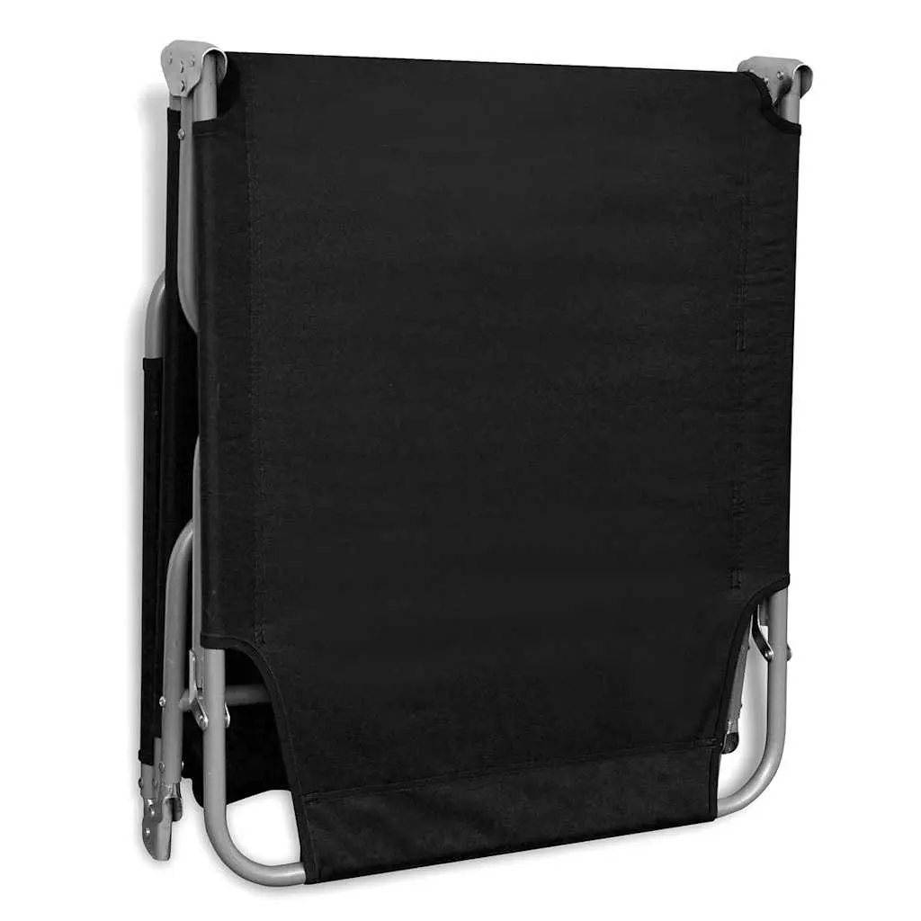 Black Folding Sun Lounger with Adjustable Feature