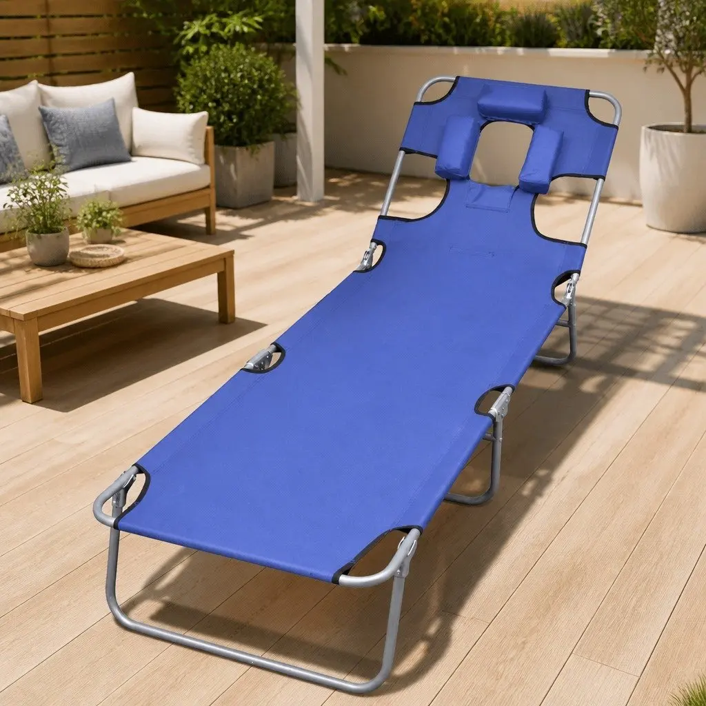 Folding Sun Lounger for Outdoors