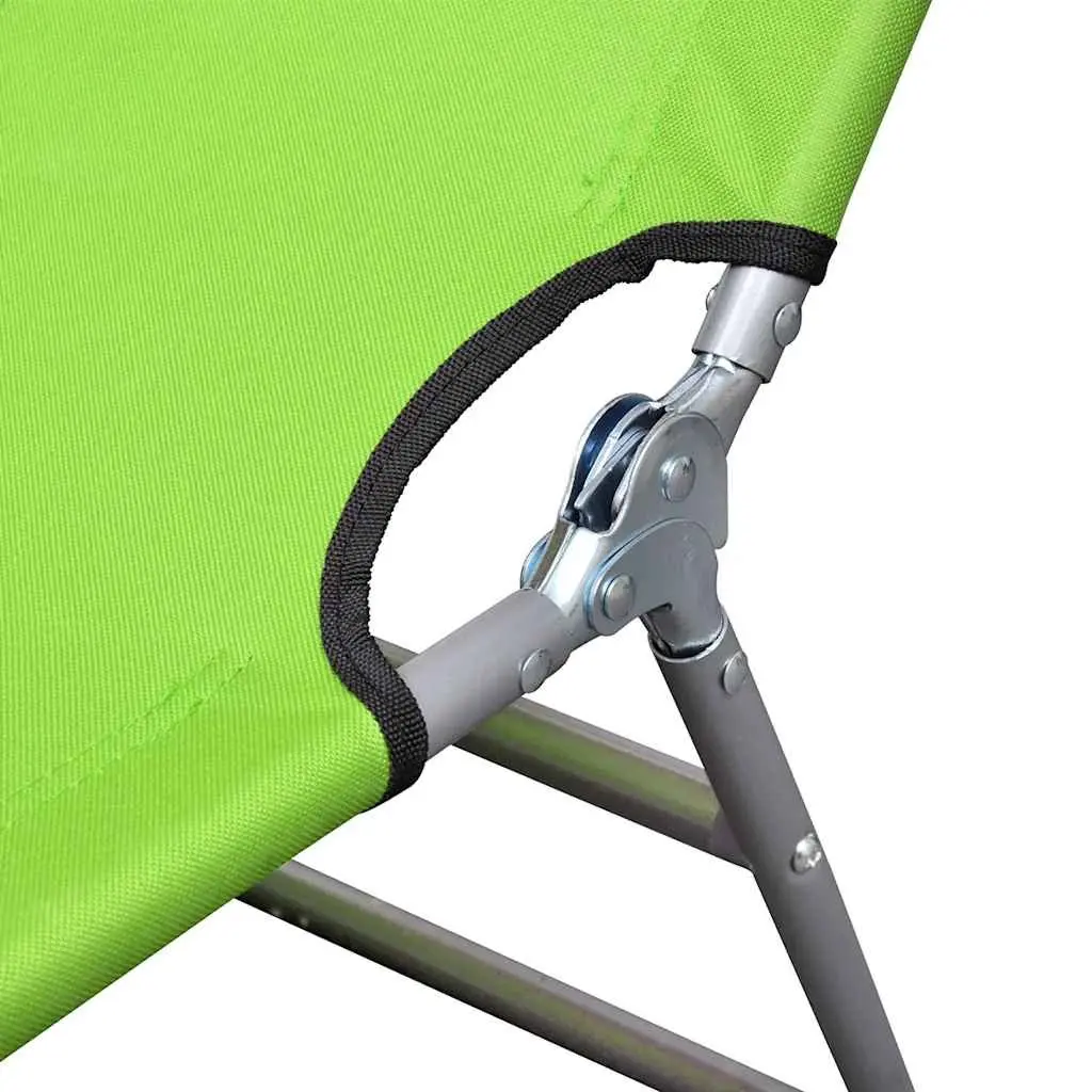 Folding Sun Lounger with Head Cushion for Outdoor Use