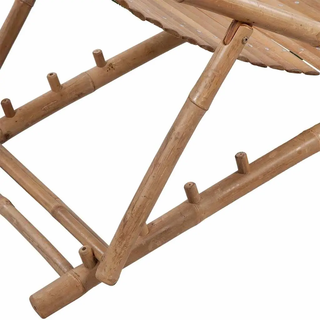 Bamboo Outdoor Deck Chair with Footrest Sun Lounger Garden Patio Relaxation