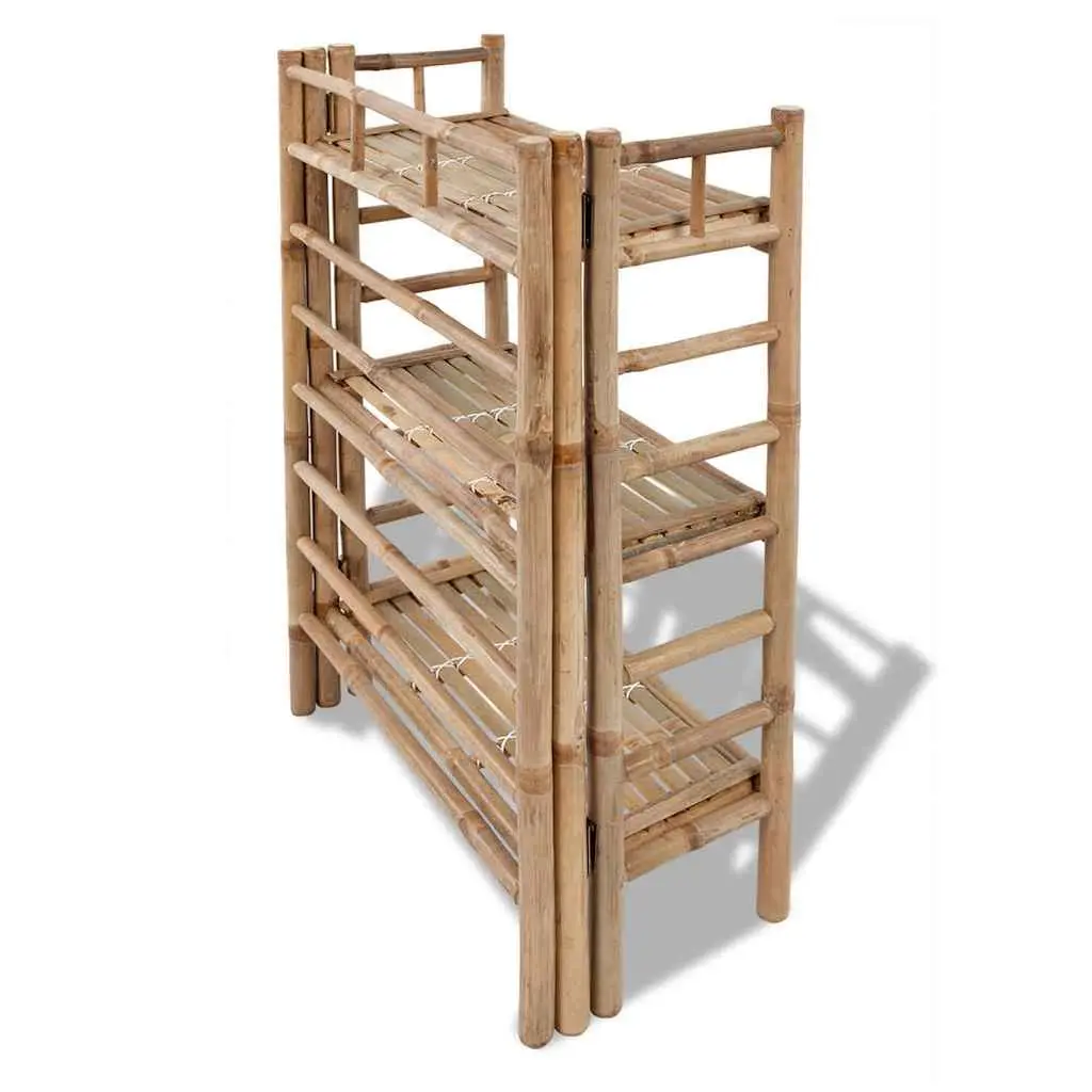 3-Tier Bamboo Plant Rack Brown Indoor Outdoor Display Stand Organiser