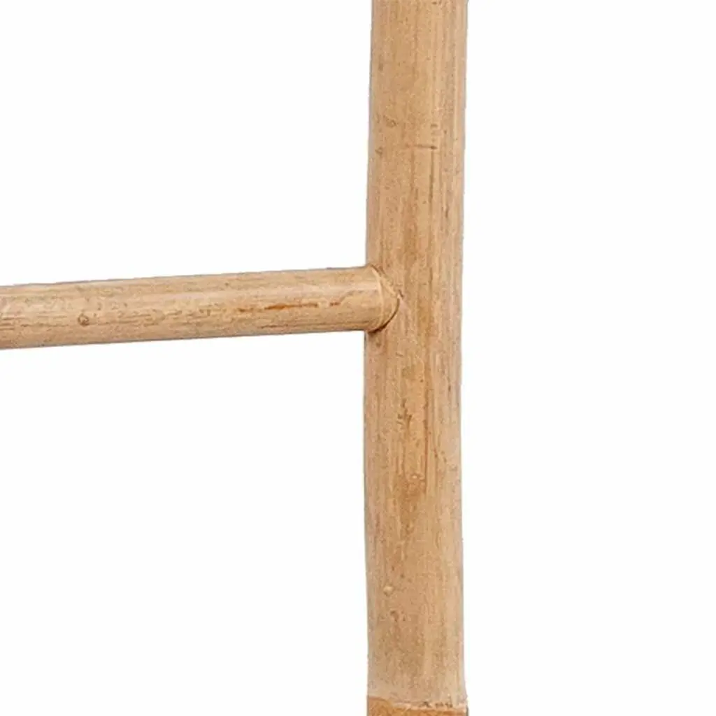 Bamboo Towel Ladder Brown 6 Rungs Free Standing Bathroom Storage Rack