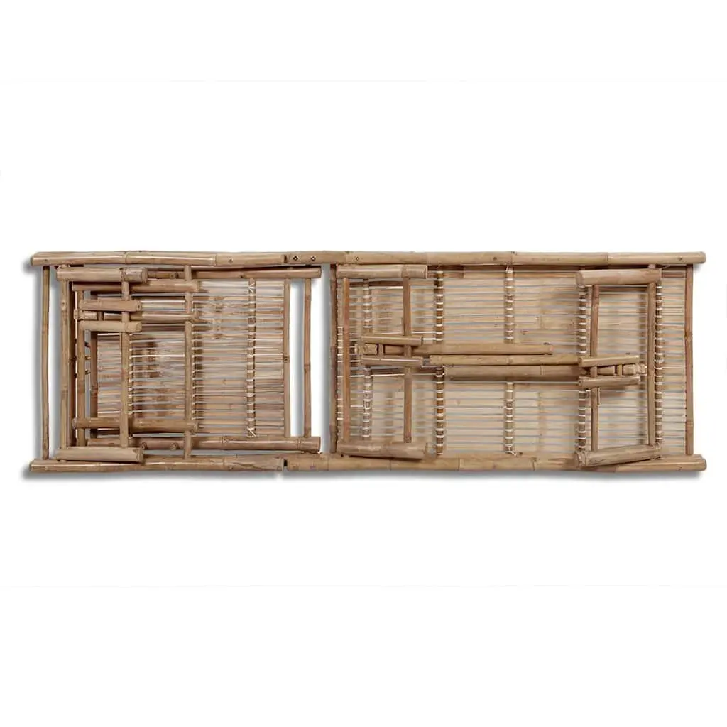 Bamboo Sun Lounger with Adjustable Back for Comfort