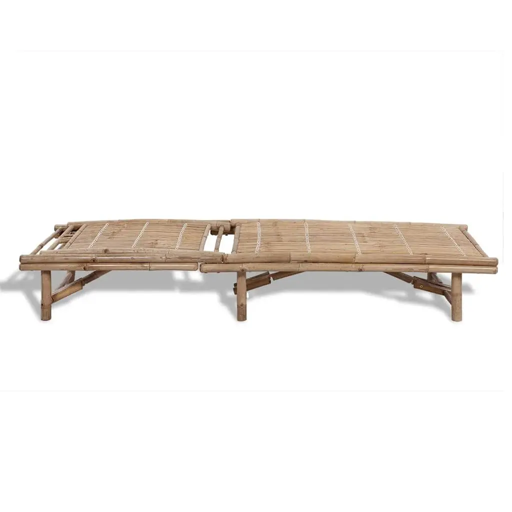 Bamboo Sun Lounger with Adjustable Back for Comfort