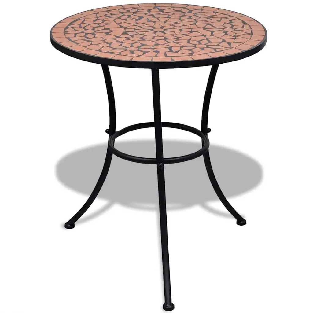 Mosaic Bistro Table Brown 60cm Ceramic Top Outdoor Garden Furniture