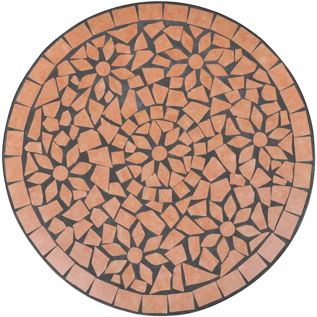 Mosaic Bistro Table Brown 60cm Ceramic Top Outdoor Garden Furniture