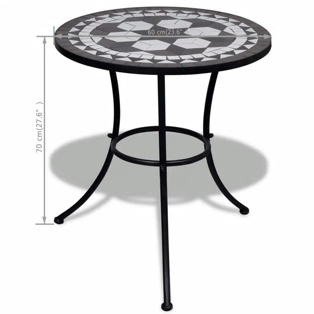 60cm Bistro Table with Durable Ceramic Top