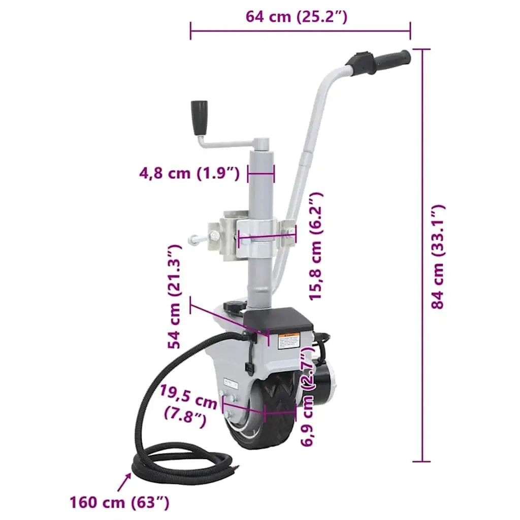 Motorised Trailer Mover 12V 350W Caravan Boat Horse Towing Coupling Steering
