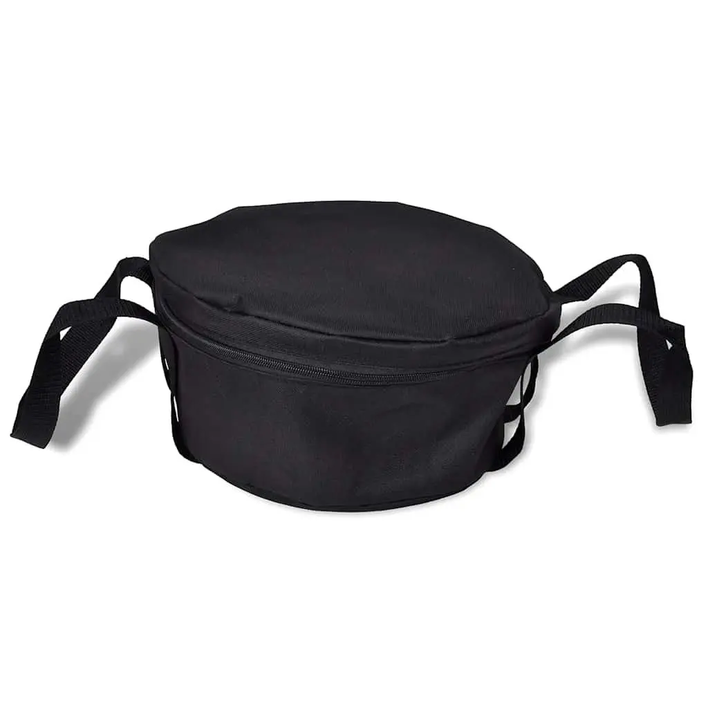 Dutch Oven Black 5.6L Heavy-duty Cookware Set with Carrying Bag Lid Lifter Stand