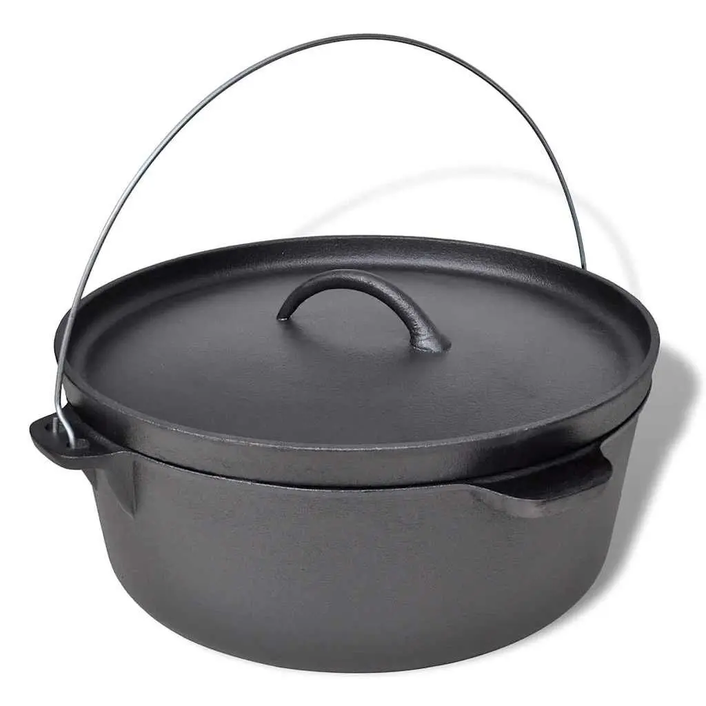 Dutch Oven 11.3L Capacity Cookware with Lid Lifter Stand and Carrying Bag