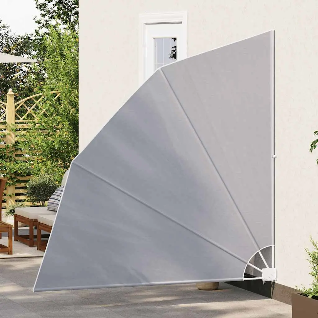 Collapsible Side Awning Balcony Shade Garden Outdoor Windscreen Grey 210x210cm