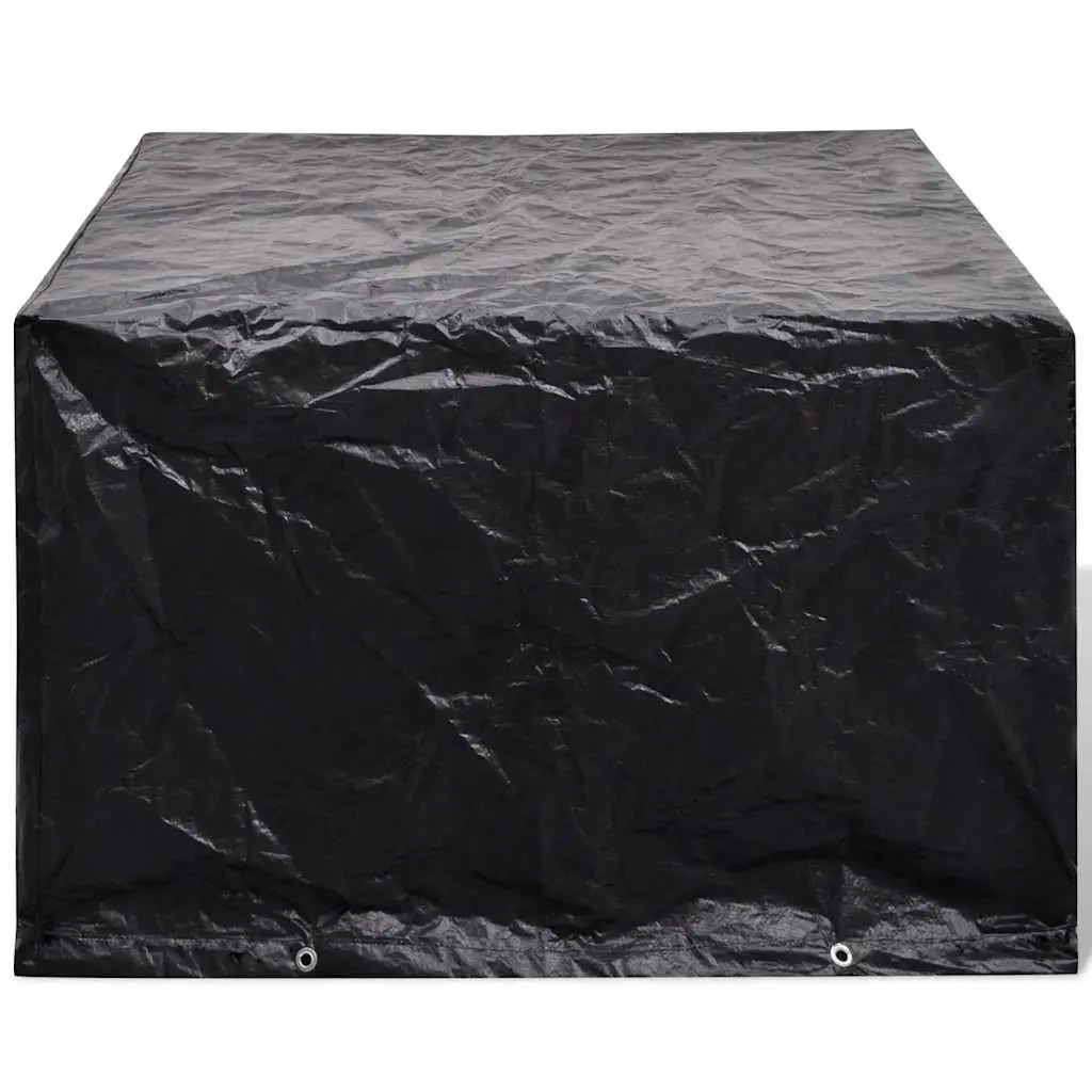 Outdoor Furniture Cover Black 113x113x73cm Water-Resistant UV-Resistant Polyethylene with Eyelets
