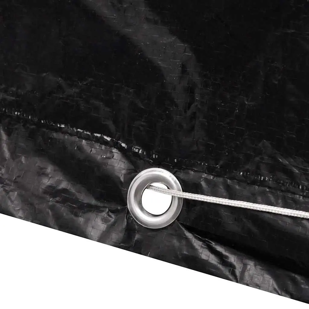 Outdoor Furniture Cover Black 113x113x73cm Water-Resistant UV-Resistant Polyethylene with Eyelets