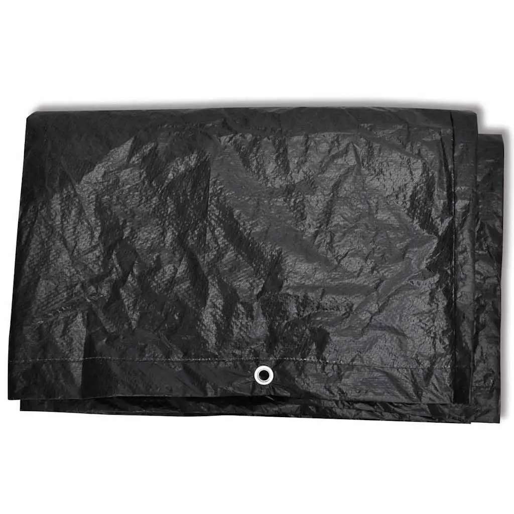 Outdoor Furniture Cover Black 113x113x73cm Water-Resistant UV-Resistant Polyethylene with Eyelets