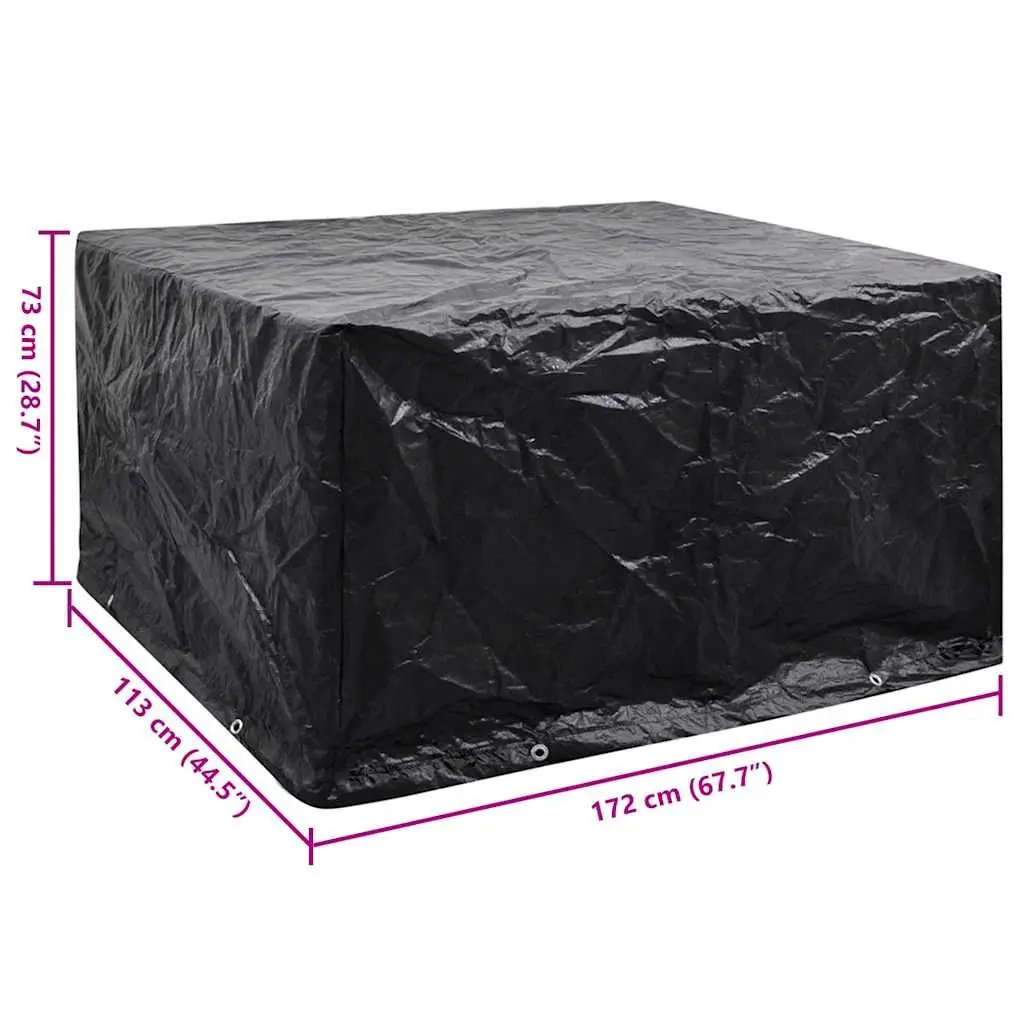 Garden Furniture Cover Black 172x113x73cm Durable Outdoor Patio Rattan Protection