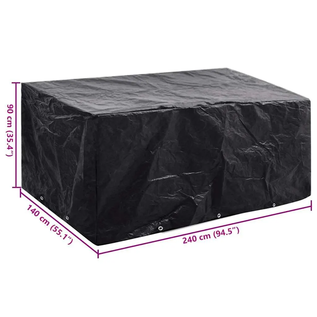 Garden Furniture Cover Black 240x140x90cm Outdoor Rattan Protective Dust Rain UV