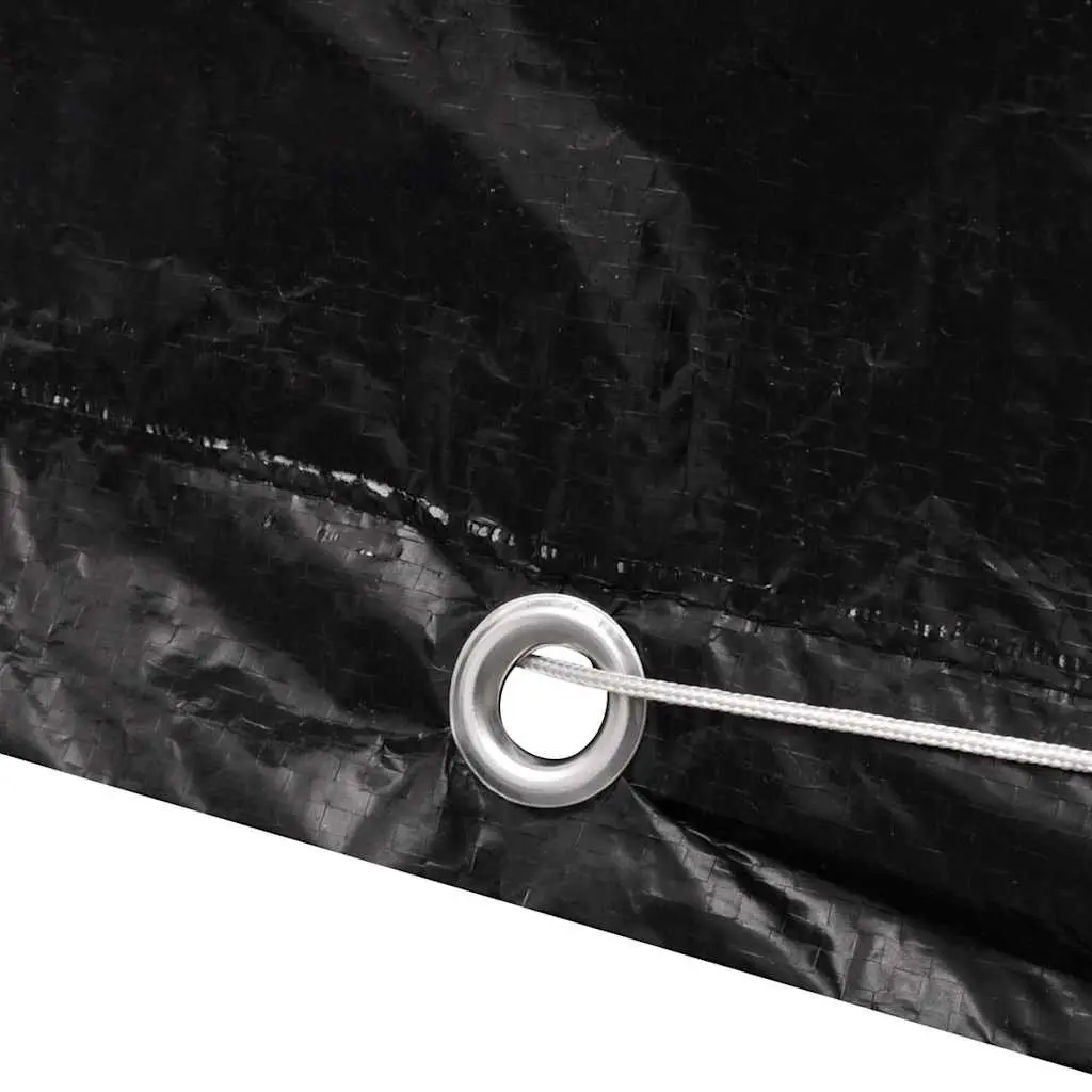 Garden Furniture Cover Black 260x260x90cm Water-resistant UV-resistant Tear-resistant with Eyelets and Rope