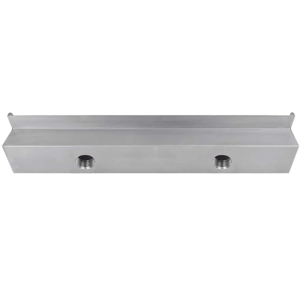 Rectangular Waterfall Fountain Silver 60cm Water Feature Garden Pond Decor