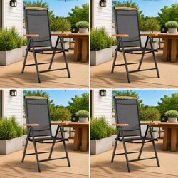 Folding Garden Chairs Set of 4