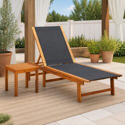 Acacia Wood Sun Lounger Set - Stylish and Durable