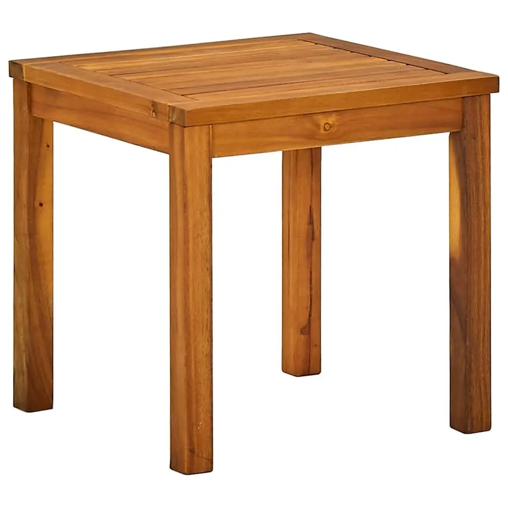 Sun Lounger with Side Table Brown Acacia Wood Textilene Outdoor Garden Furniture
