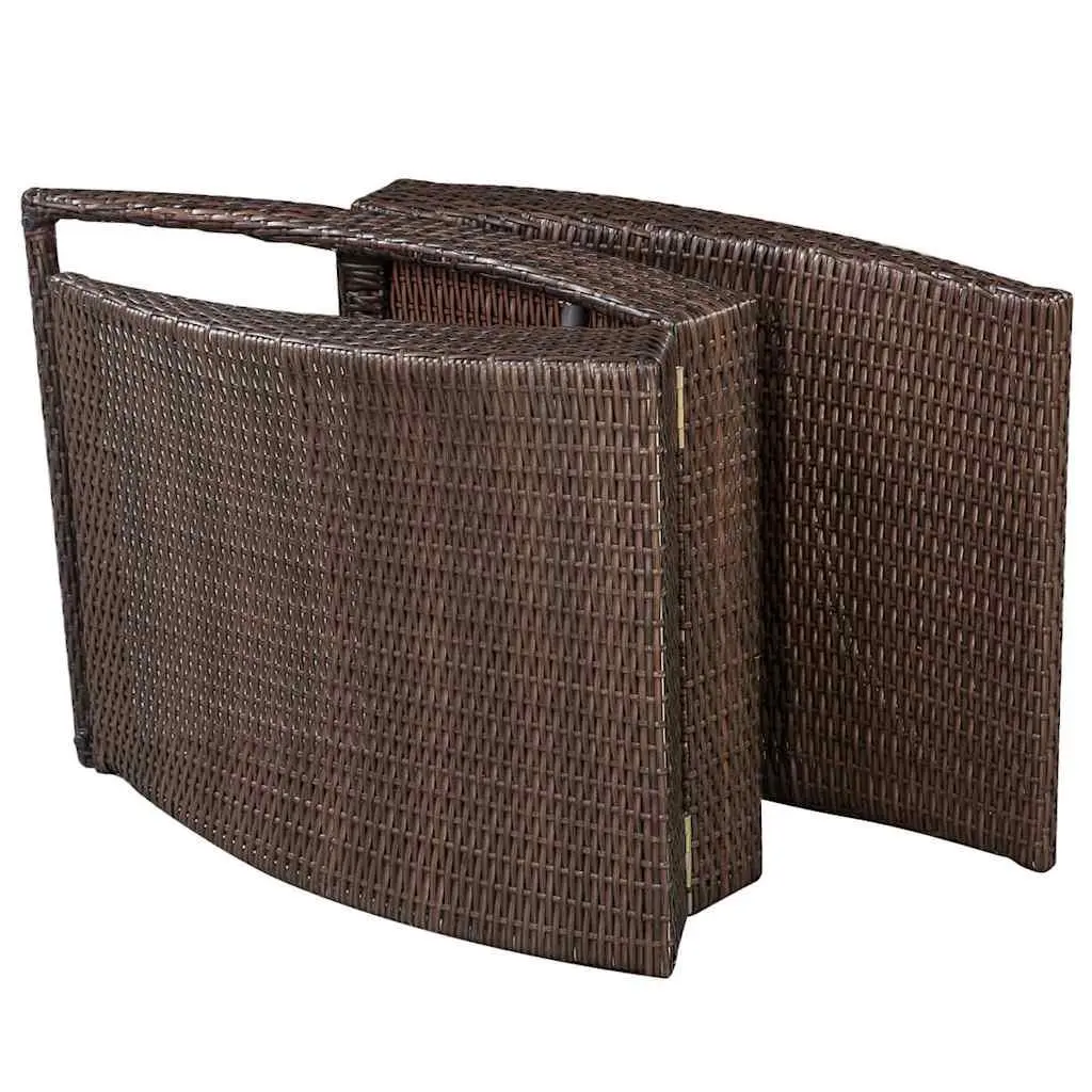Folding Rattan Lounger with Cream Cushion