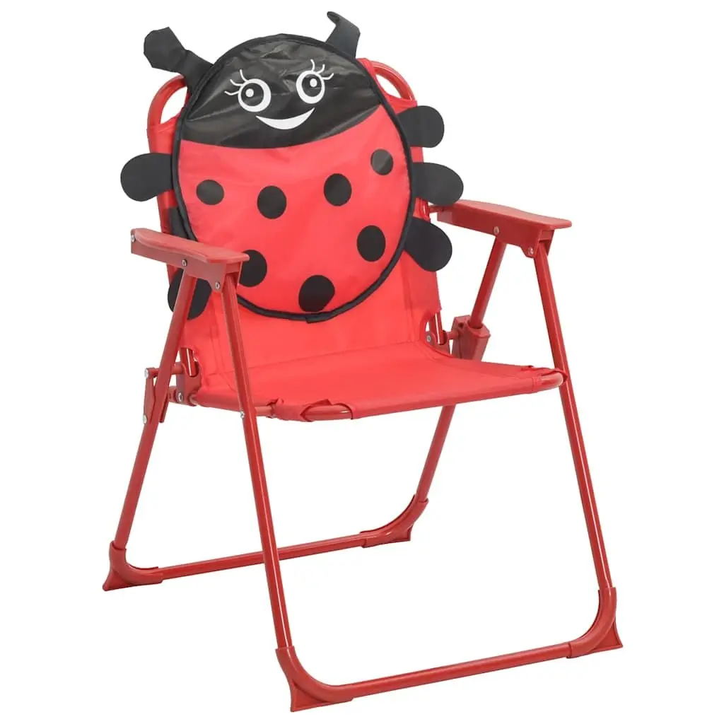 Outdoor Furniture Set Red Kids Table and Chairs with Umbrella 3 Piece