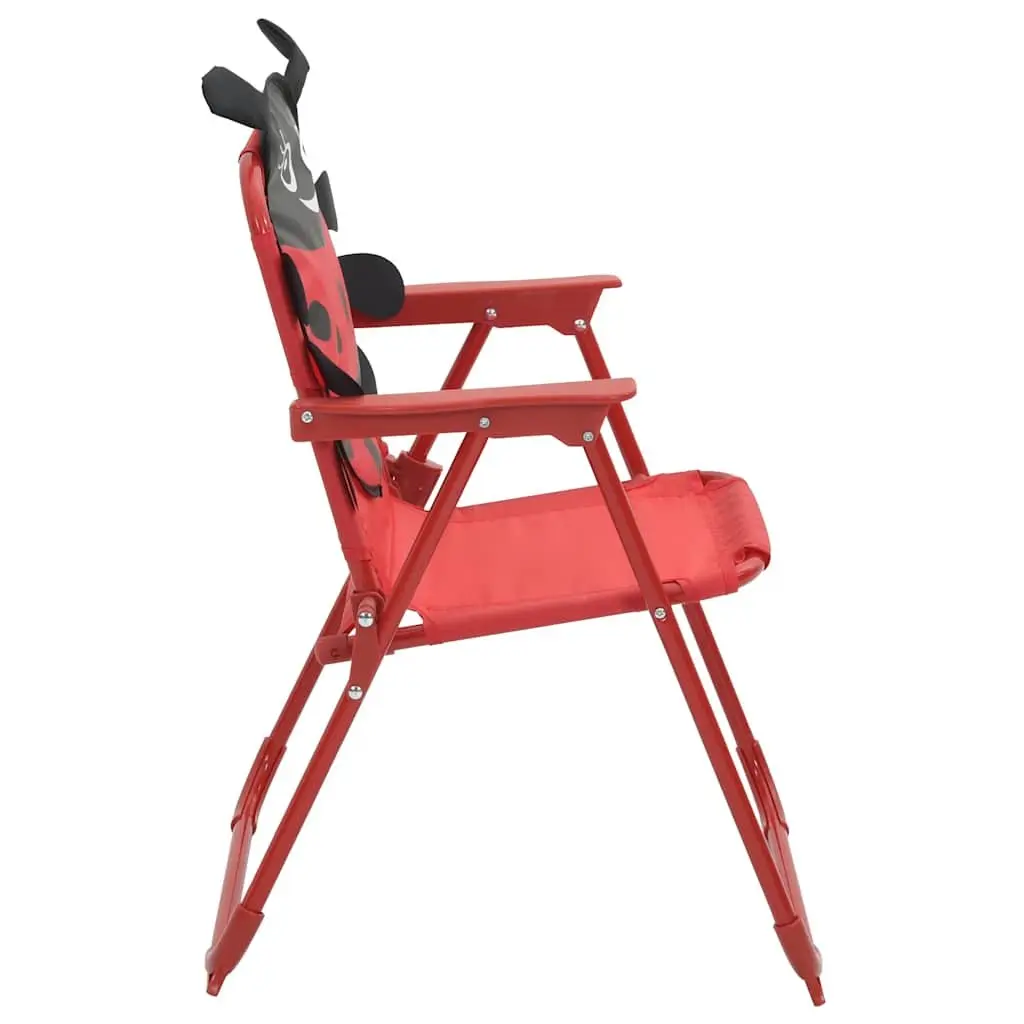 Outdoor Furniture Set Red Kids Table and Chairs with Umbrella 3 Piece