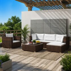 Compact 6 Piece Outdoor Lounge Set with Cushions