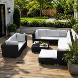 Compact and Durable 10-Piece Garden Lounge Set