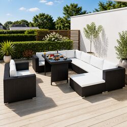 Compact and Versatile 10-Piece Garden Lounge Set