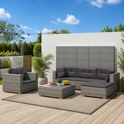 Concise 6 Piece Grey Outdoor Lounge Furniture Set