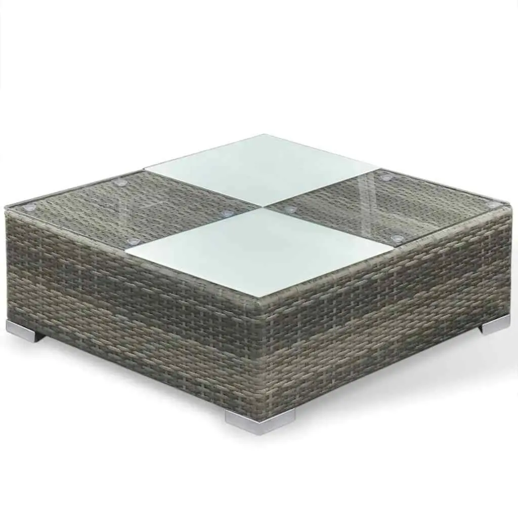 6 Piece Outdoor Lounge Set Grey PE Rattan Modular Furniture with Cushions