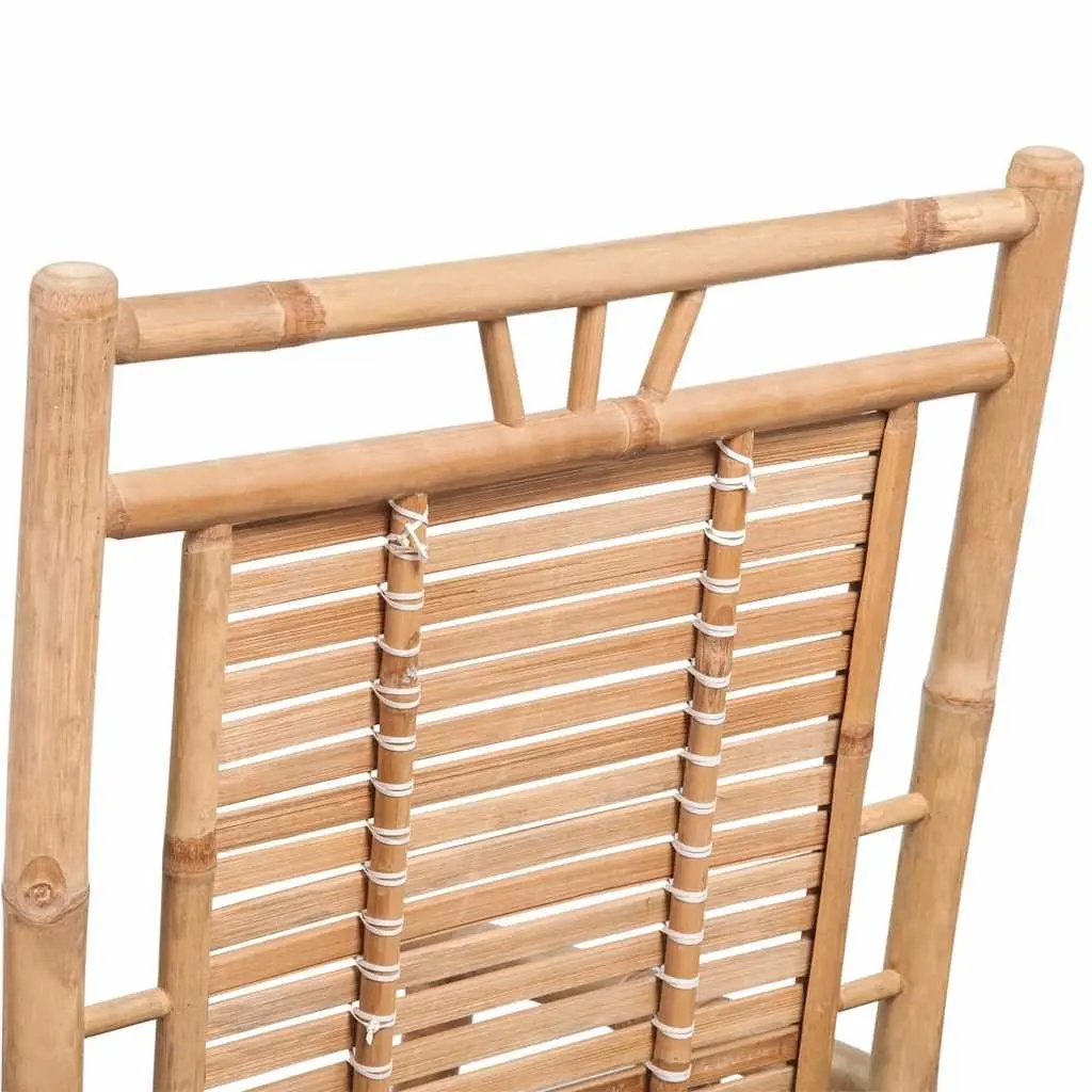 Bamboo Rocking Chair Brown Indoor Outdoor Furniture Relaxation for Garden Patio