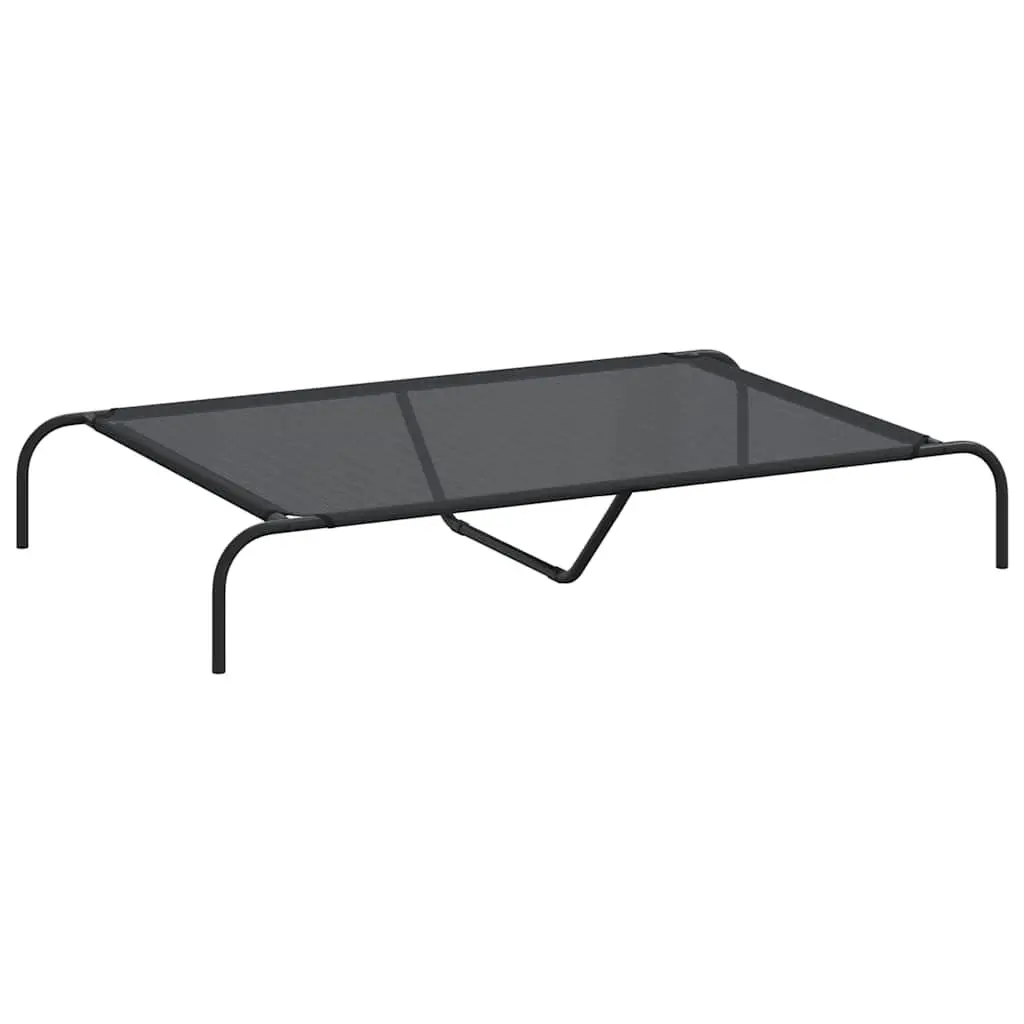 Elevated Dog Bed Black 130 x 80 x 20 cm Portable Outdoor Indoor Textilene Mesh Steel Frame