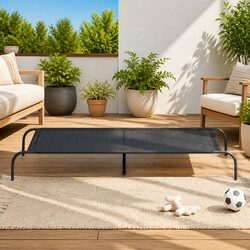 Compact Black Elevated Dog Bed 150x90x20cm for Pets