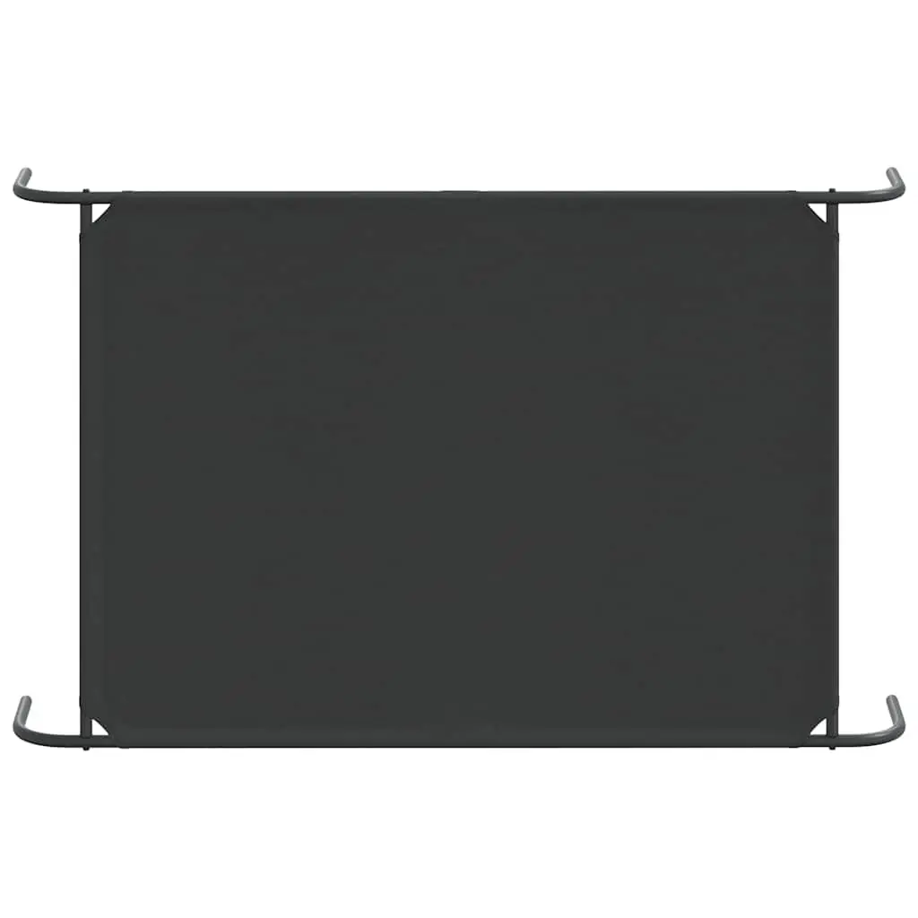 Elevated Dog Bed Black 130x80x20cm Powder-coated Steel Frame Breathable Oxford Fabric