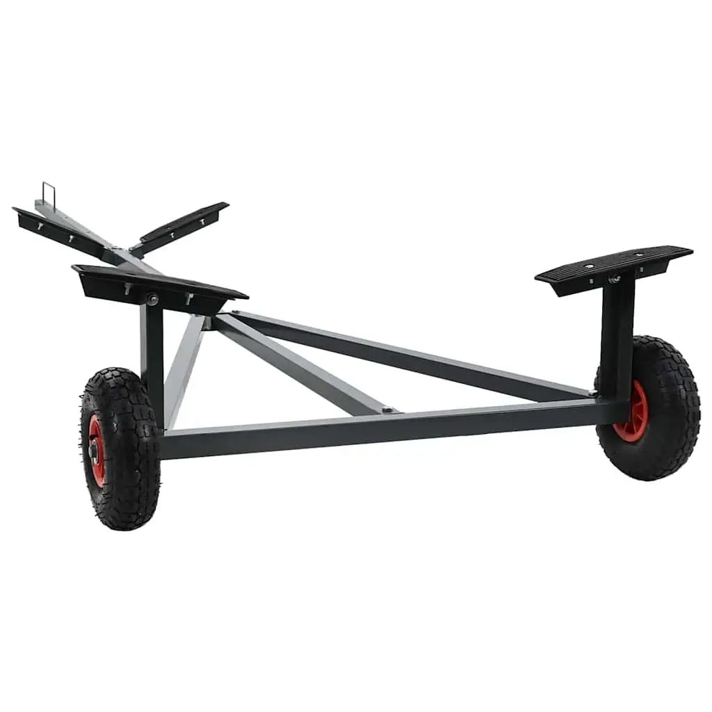 Boat Trailer Steel Frame Grey 302 x 107 x 42 cm Durable Powder-Coated Construction