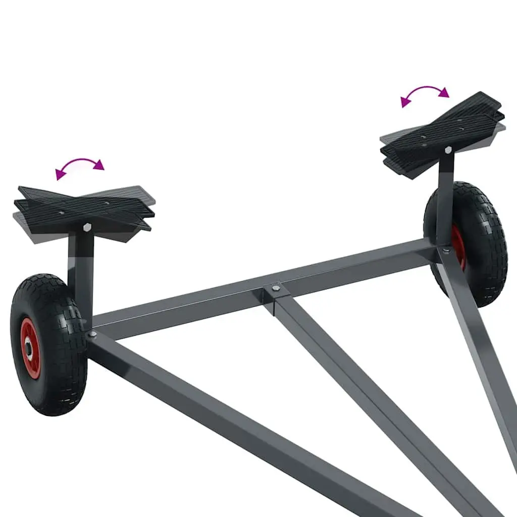 Boat Trailer Steel Frame Grey 302 x 107 x 42 cm Durable Powder-Coated Construction