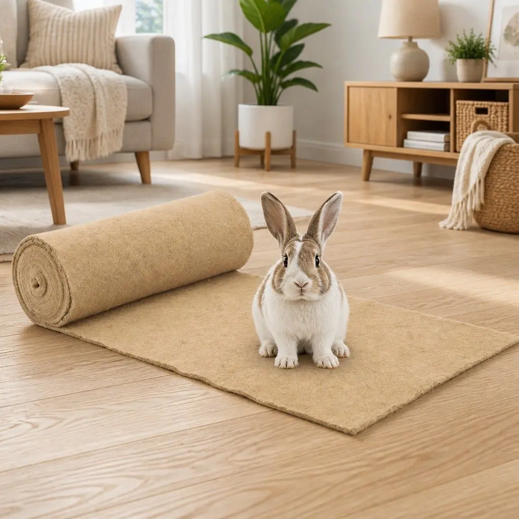 Pet Bedding Hemp Mat Brown 0.5x5m Natural Material Hygienic Environment for Small Animals