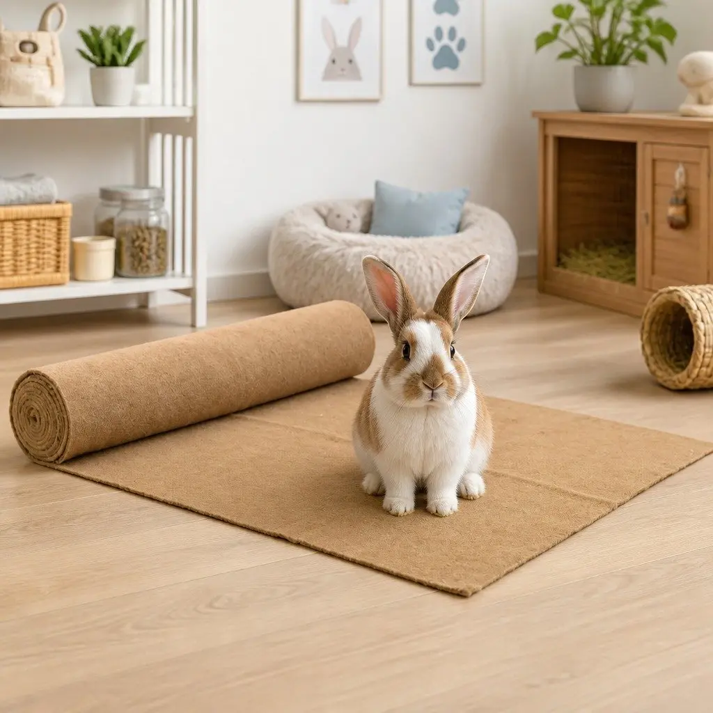 Hemp Rodent Mat Brown 1x5 m Durable Moisture Odour-Binding Cage Bedding for Small Animals Rabbits Guinea Pigs Hamsters