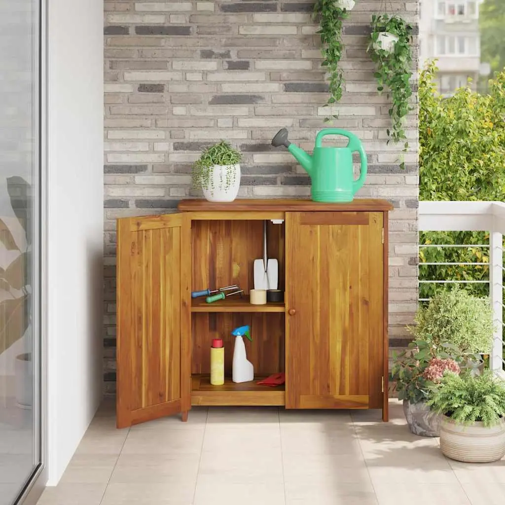 Garden Storage Cabinet with Shelf Door Solid Acacia Wood Outdoor Furniture