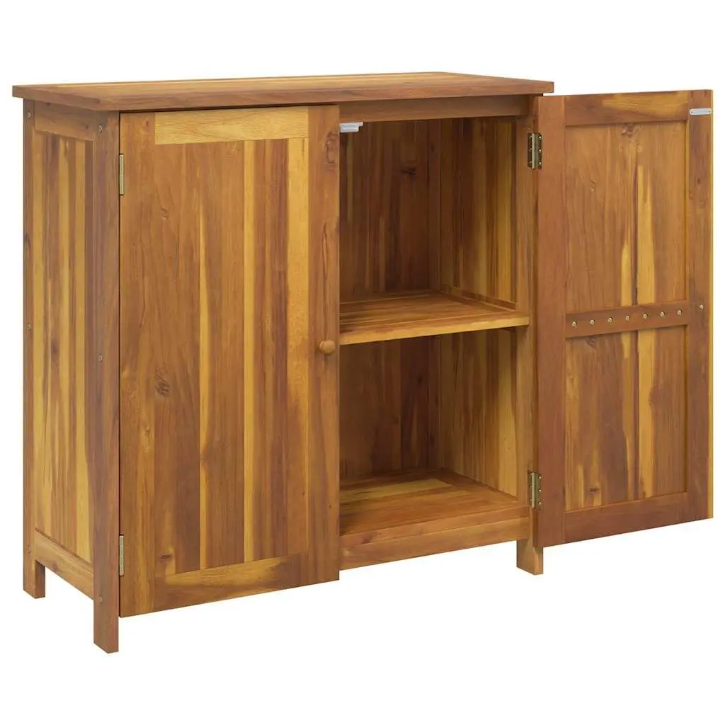 Garden Storage Cabinet with Shelf Door Solid Acacia Wood Outdoor Furniture