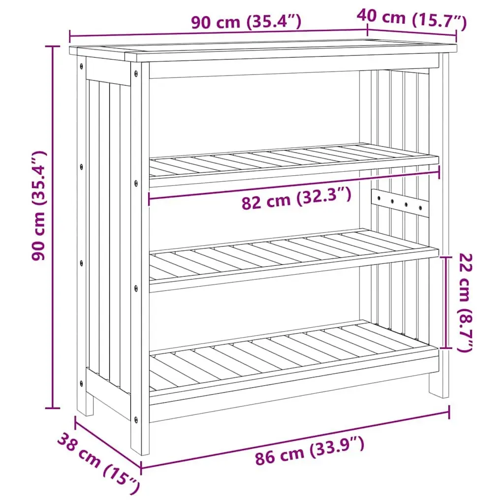 Garden Storage Cabinet Brown 90x40x90cm Solid Acacia Wood Outdoor Furniture