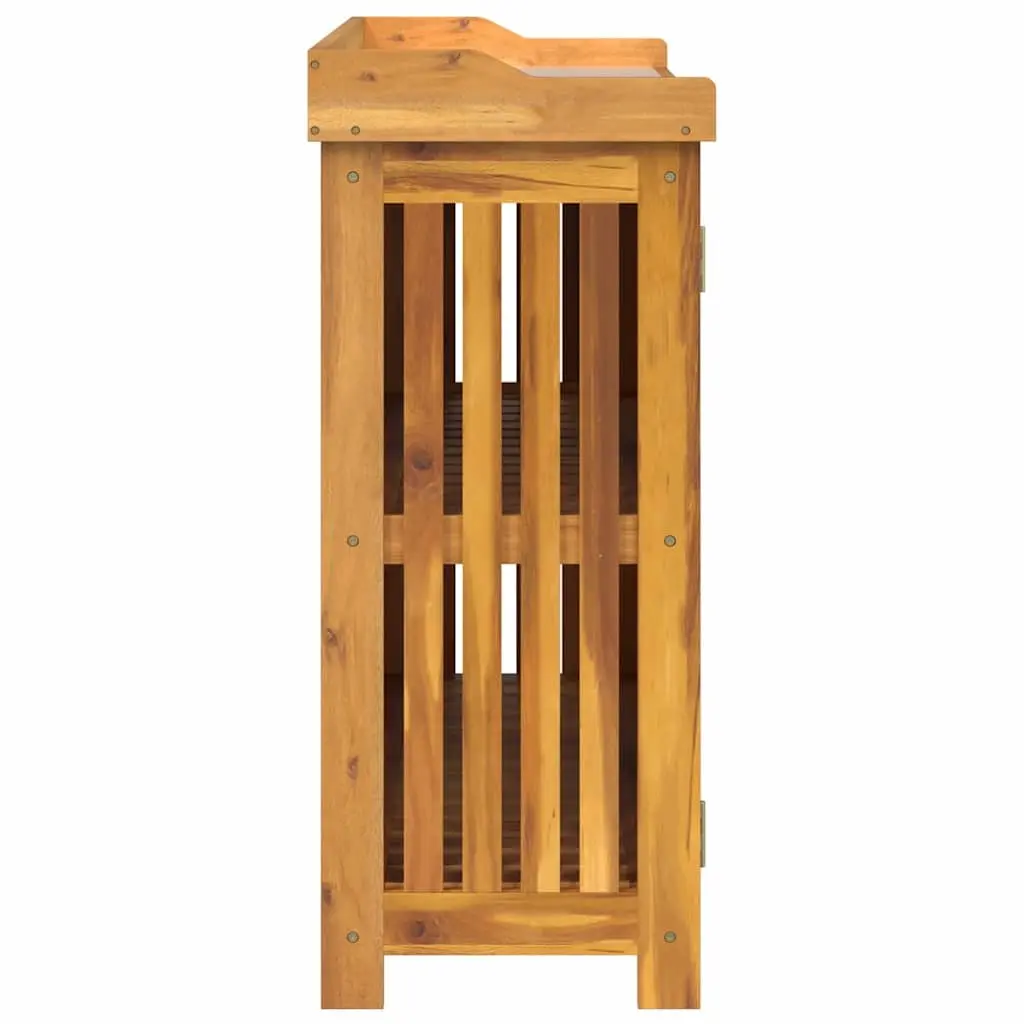 Garden Storage Cabinet Solid Acacia Wood Outdoor Furniture with Adjustable