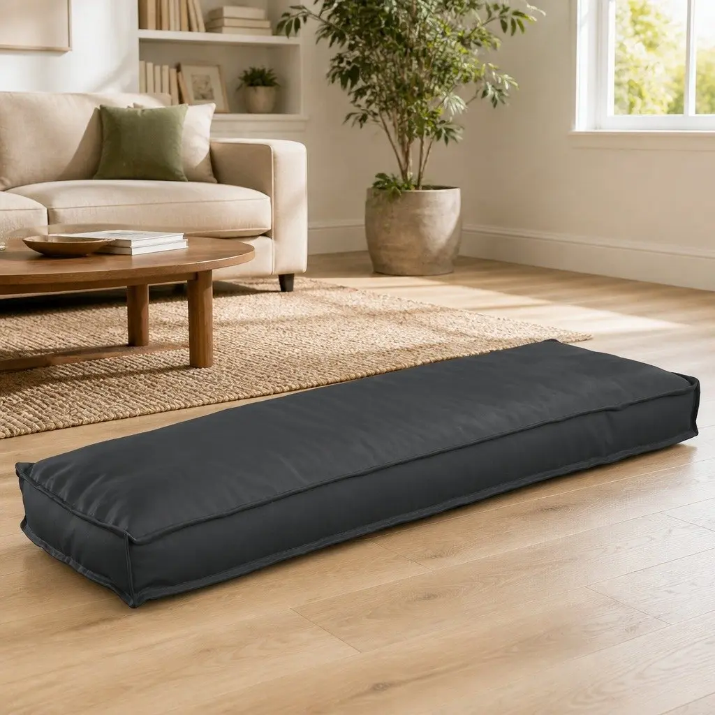 Cushion Anthracite 120 x 40 x 8 cm Oxford Fabric Indoor Outdoor Sofa Chair Seat