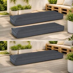 Cushion Set for Pallets 120 x 40 x 8 cm in Anthracite Color